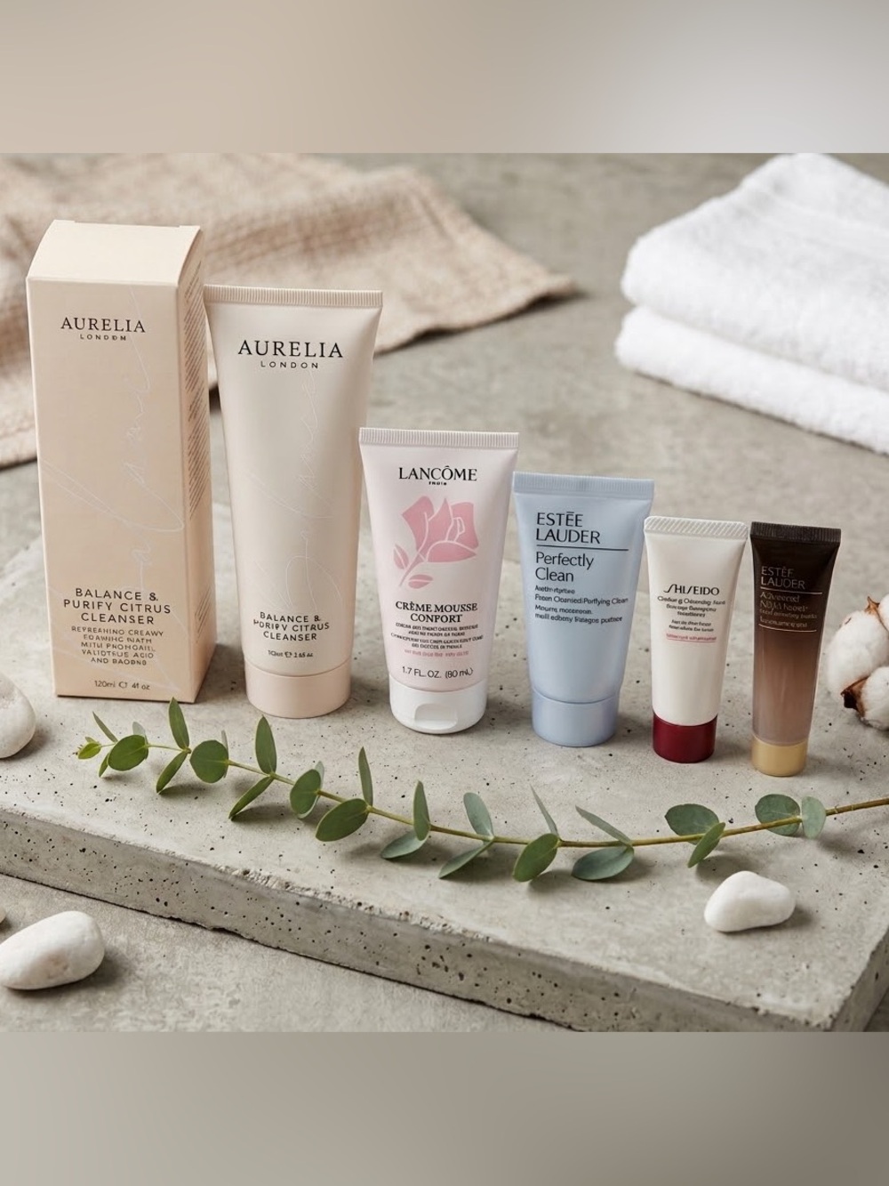 Luxury Cleansing Bundle - Aurelia, Lancôme, Estēe Lauder, Shiseido (5 Items)